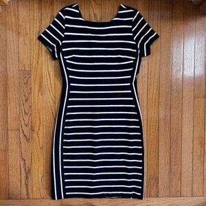 Banana Republic Black & White Jersey Mixed Stripe Dress – Size 8